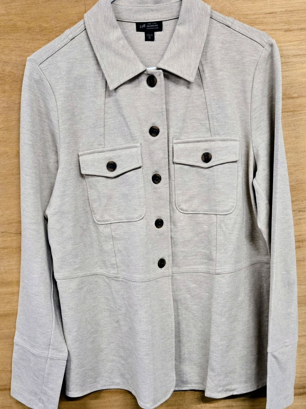 J. Jill Beige Button-Front Jacket